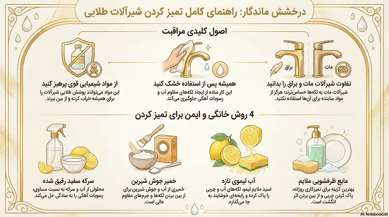 چگونه شیرآلات طلایی را تمیز کنیم